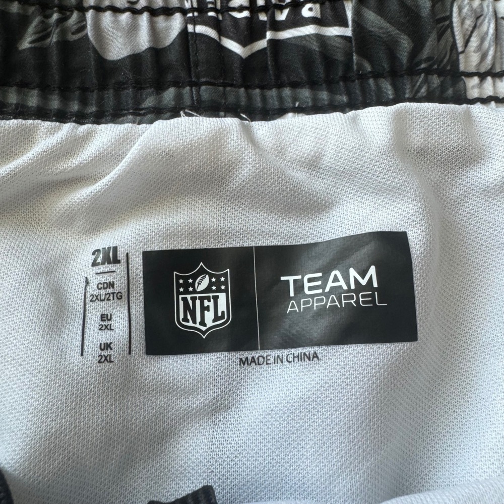 NFL Team Apparel Las Vegas Raiders Floral Hibiscus Swim Trunks Mens 2XL Black - Picture 3 of 9